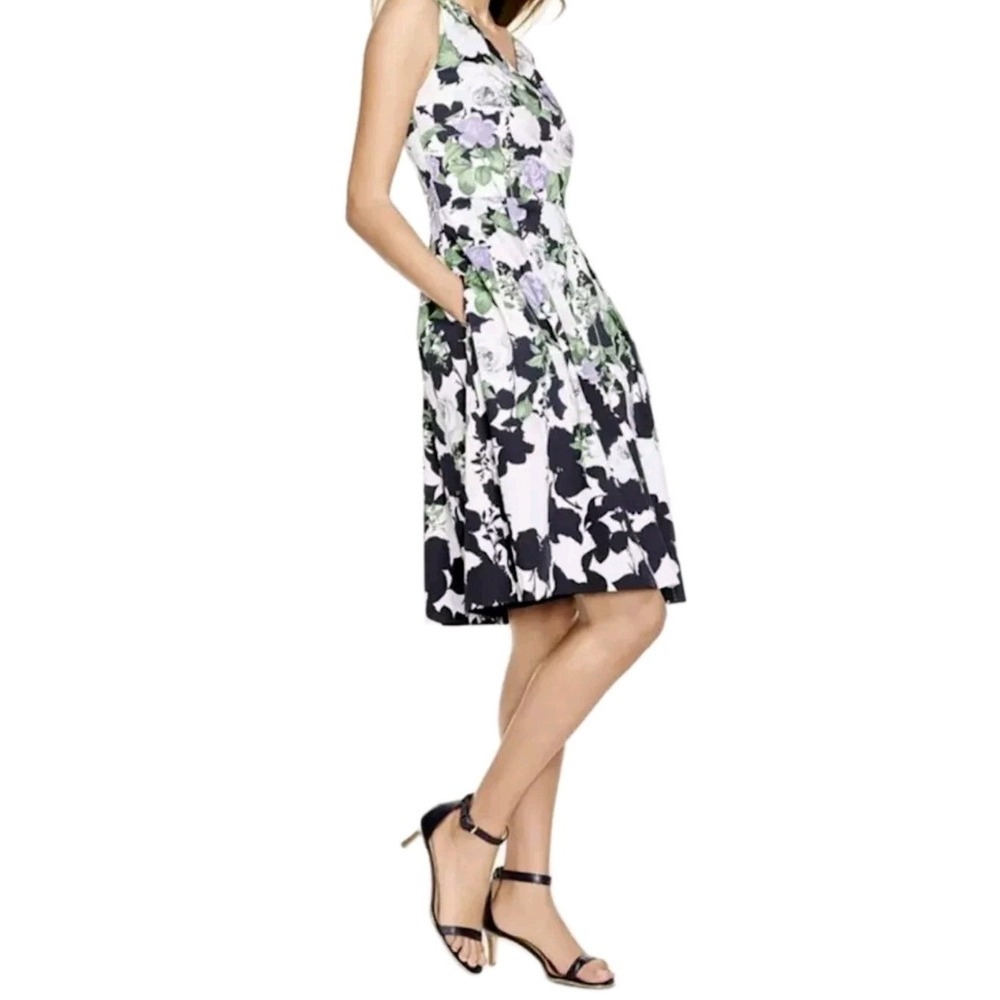 Talbots Womens Oprah Magazine Dress Size 4 Floral Sleeveless A Line V Neck Dress